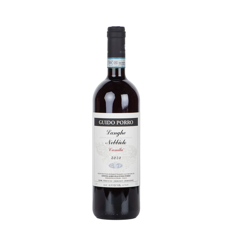 Raudonas vynas Langhe Nebbiolo DOC Camilu 2022 m.